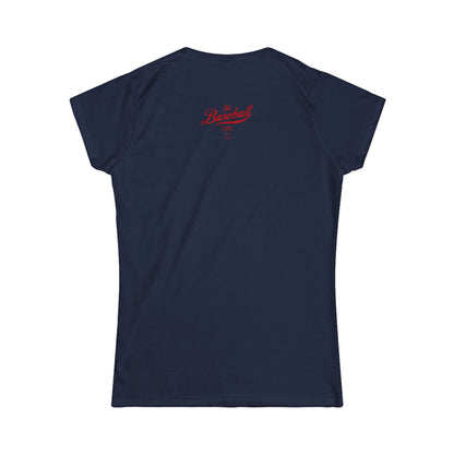 The Baseball Life Classic Script Tee_Women's_Red Print