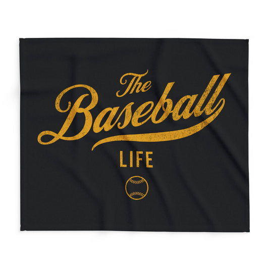 Fleece Blanket_Black w Yellow Gold Print