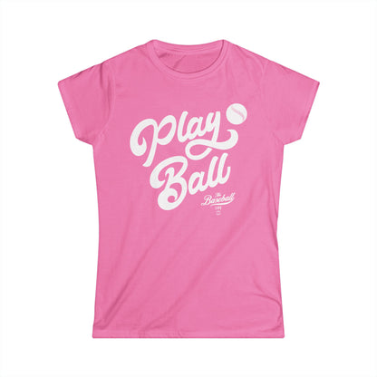 Play Ball Script Women's Baseball T-Shirt