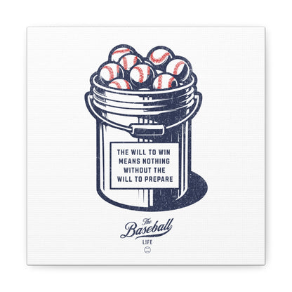 Bucket of Balls (The Will To Prepare) Wall Art Canvas_White