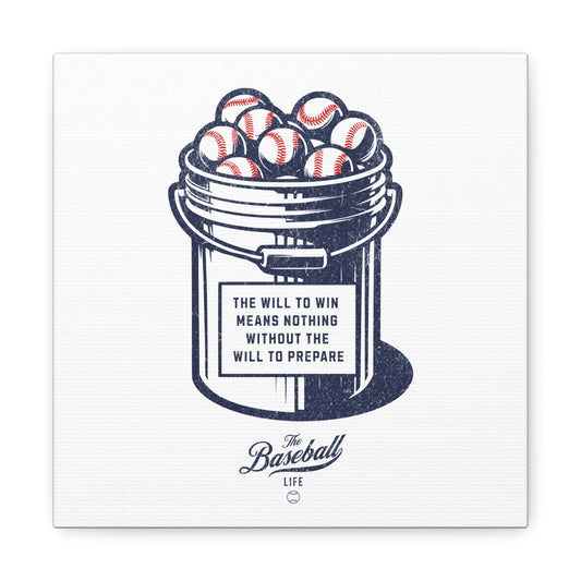 Bucket of Balls (The Will To Prepare) Wall Art Canvas_White
