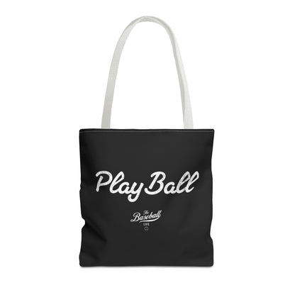 Play Ball Tote Bag_Black with White Print