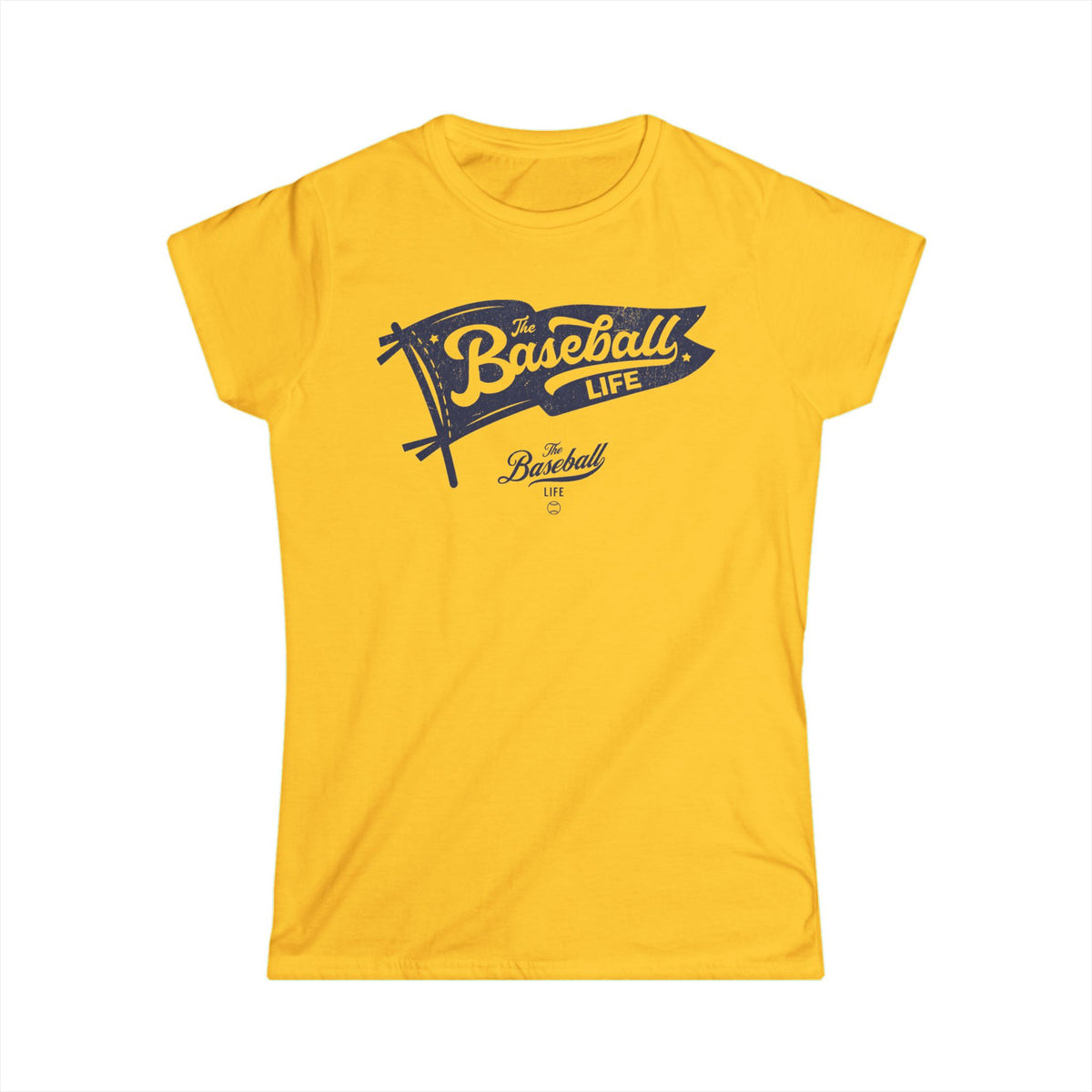Vintage Baseball Pennant Women's T-Shirt - Navy Print