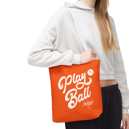 Play Ball Script Tote Bag_Orange