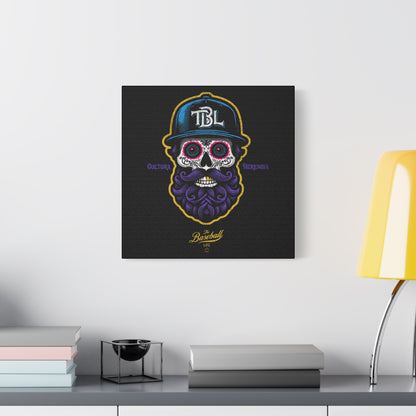 Beisbol Sugar Skull Series_Player 2  Wall Art Canvas_Black