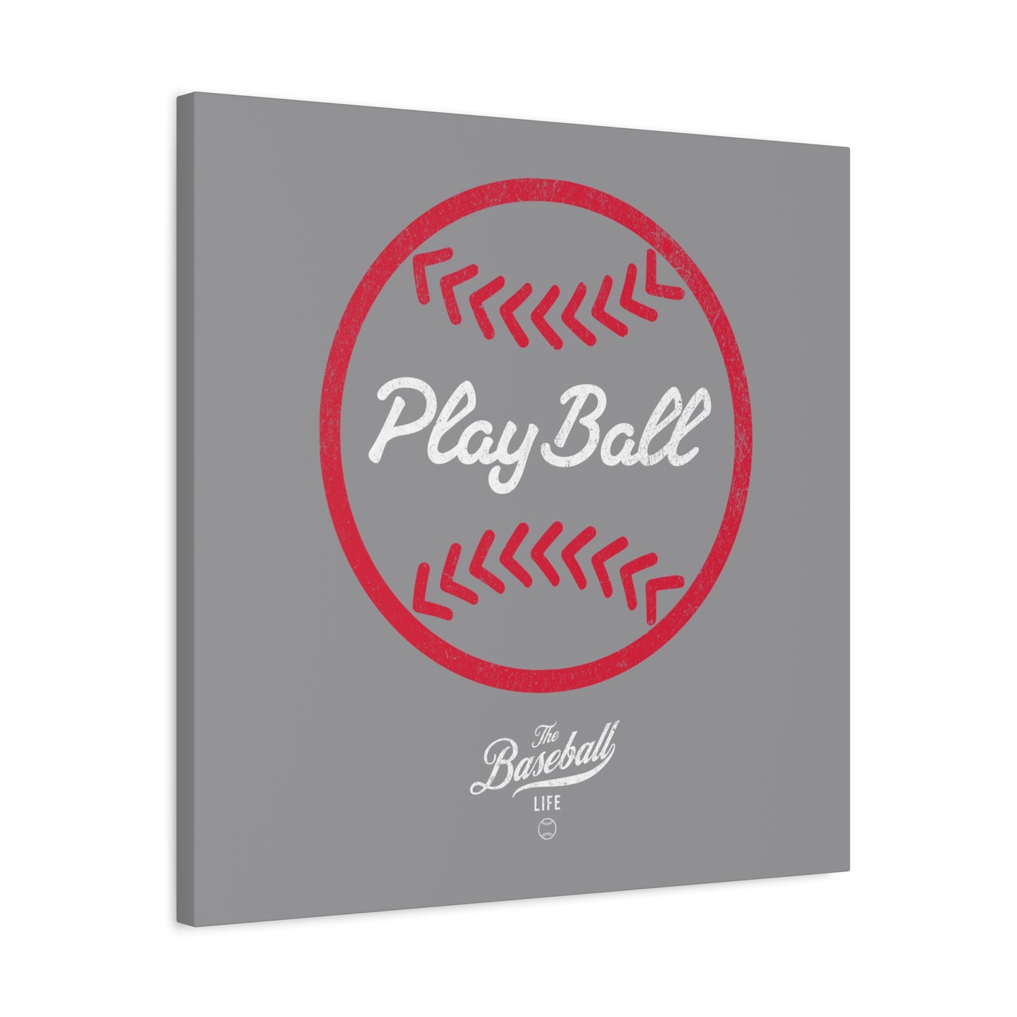 Play Ball Graphic Baseball Wall Art Canvas_Gray