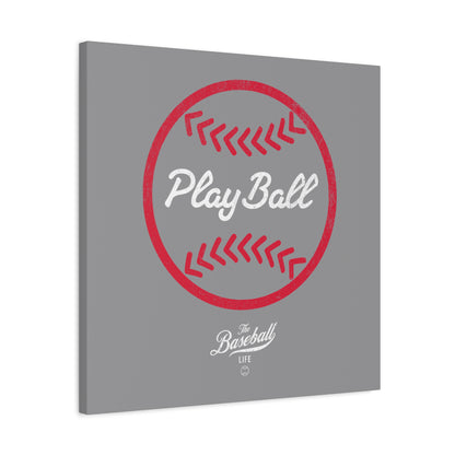 Play Ball Graphic Baseball Wall Art Canvas_Gray