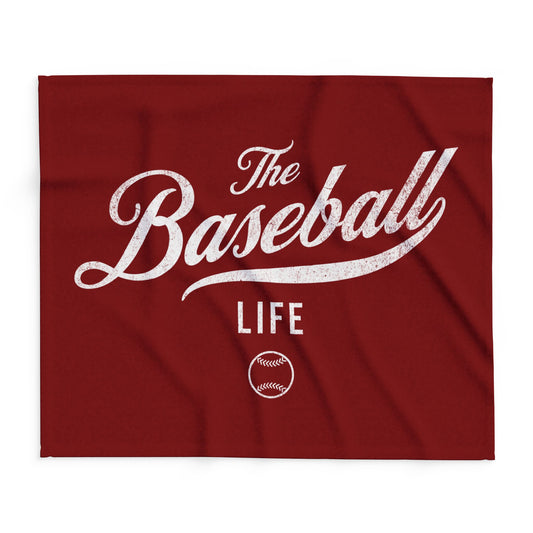 Fleece Blanket_Maroon w White Print