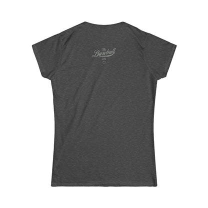 The Baseball Life Classic Script Tee_Women's_Silver Gray Print