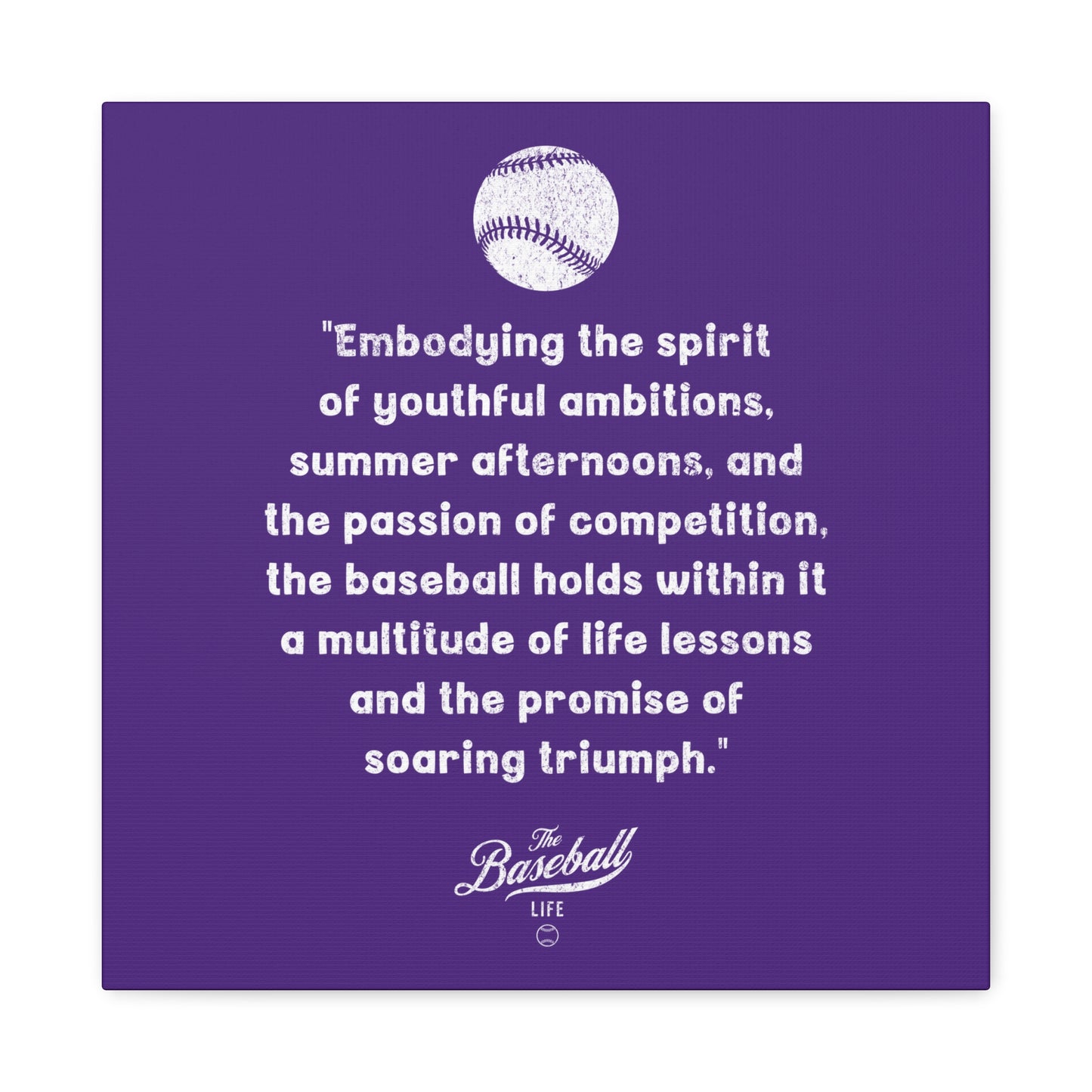 The Baseball Life "Verse" Wall Art Canvas_Purple