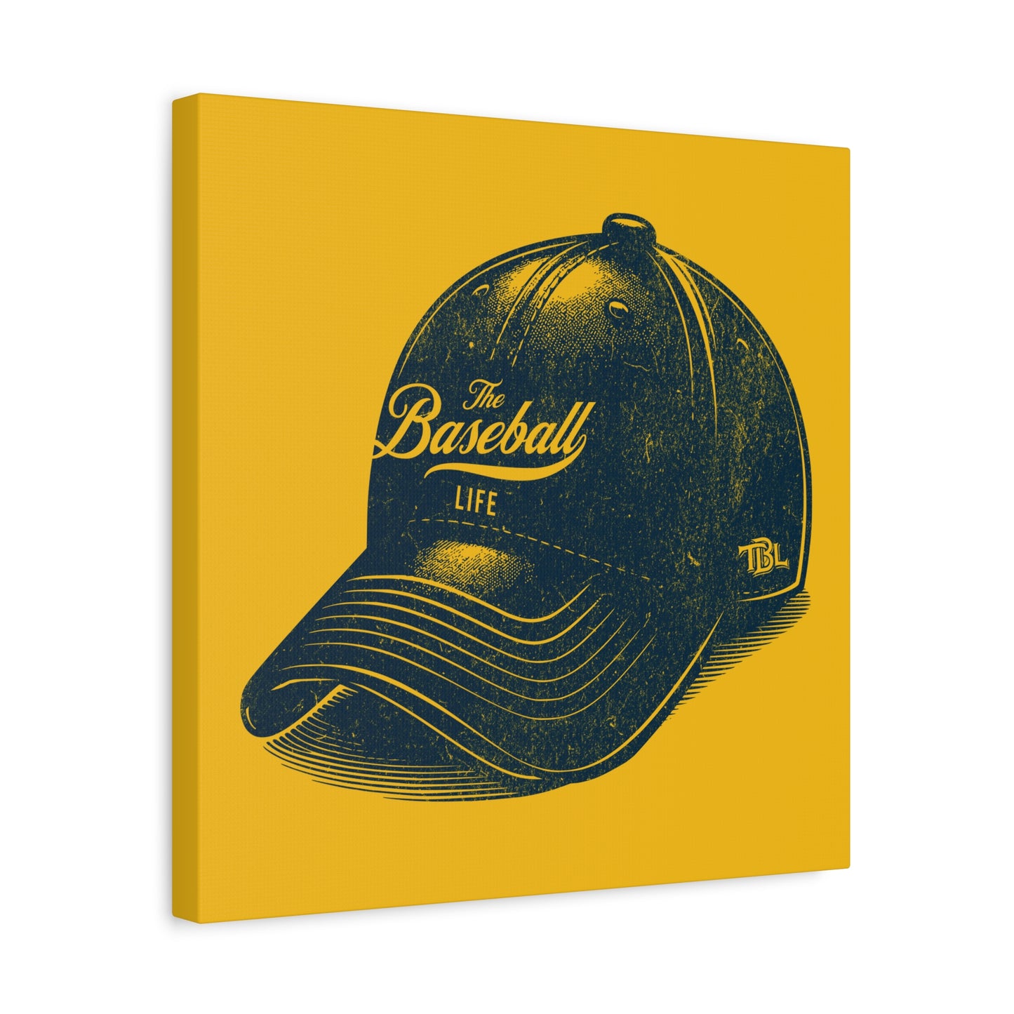 The Baseball Life Ball Cap Wall Art Canvas_Yellow Gold