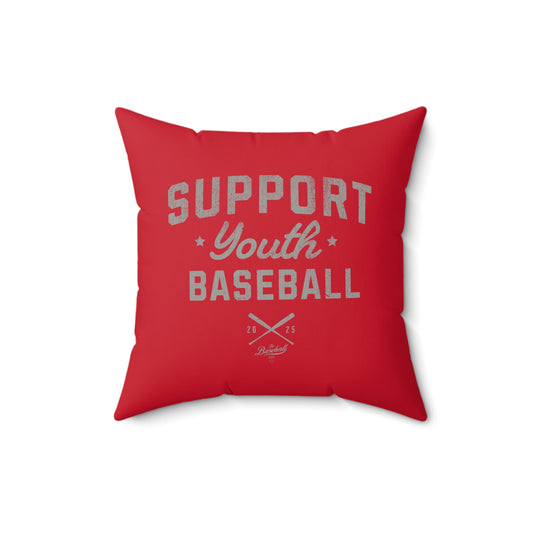 Accent Pillow_Support Youth Baseball_Red