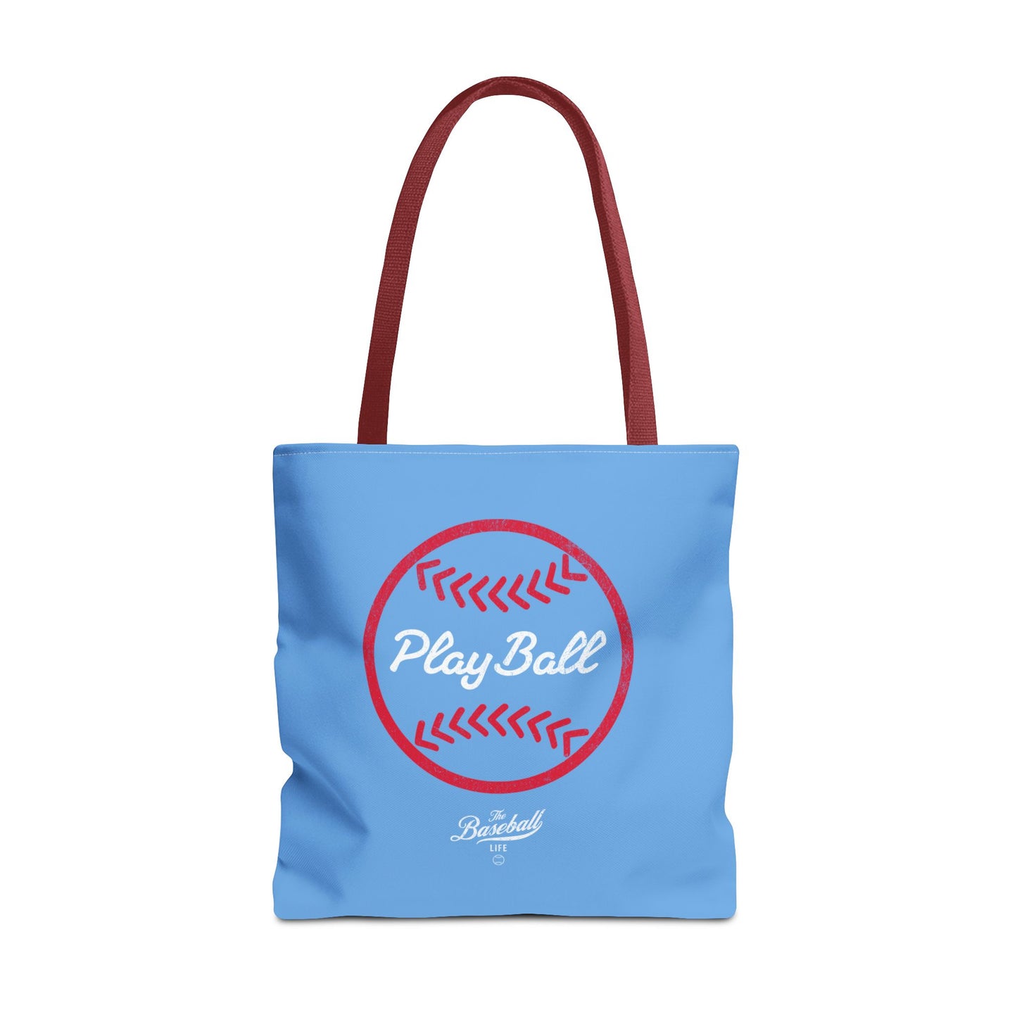 Baseball Icon Play Ball Tote Bag_Carolina Blue