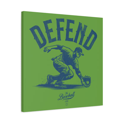 Defend Infielder Wall Art Canvas_Grass Green
