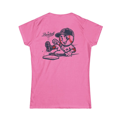 Mr. Baseball Mascot Sliding Women's T-Shirt