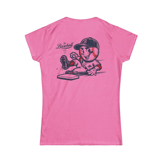 Mr. Baseball Mascot Sliding Women's T-Shirt