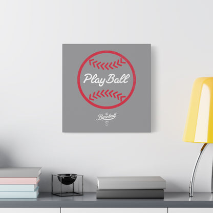 Play Ball Graphic Baseball Wall Art Canvas_Gray