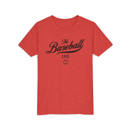 Youth The Baseball Life Classic Script T-Shirt_Black Print