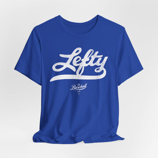 Lefty Baseball T-Shirt - White Print