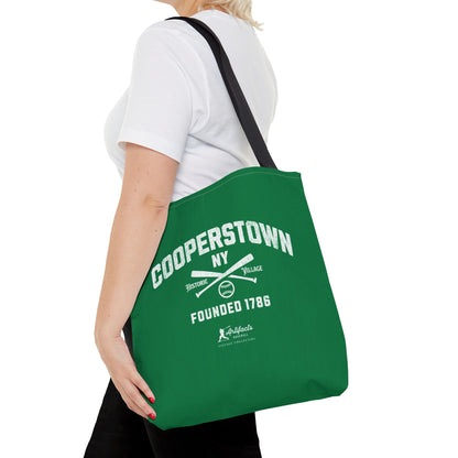 Cooperstown, NY Tote Bag_Green w White Print