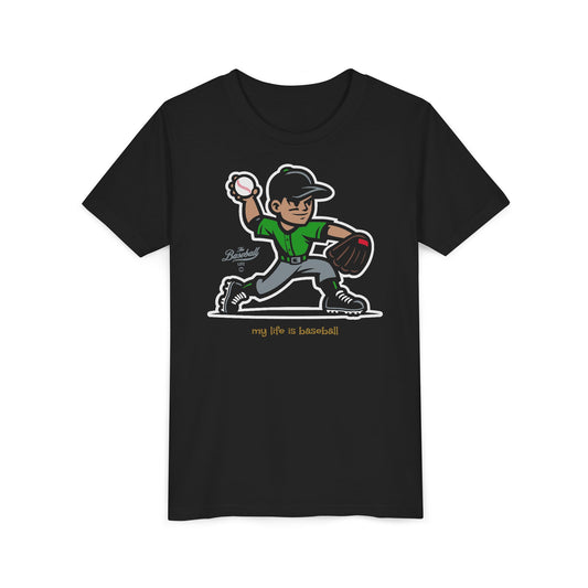 Youth Baseball T-Shirt_My Life is Baseball (Green)