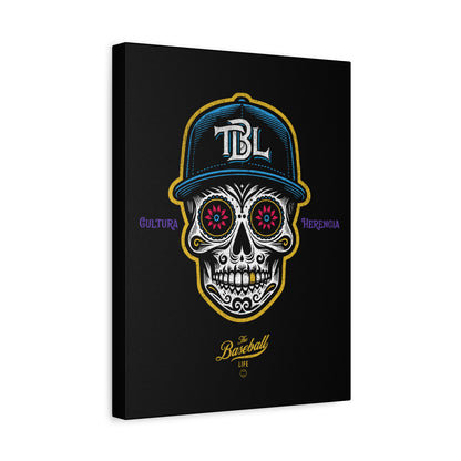 Beisbol Sugar Skull Series_Player 1 Wall Art Canvas_Black