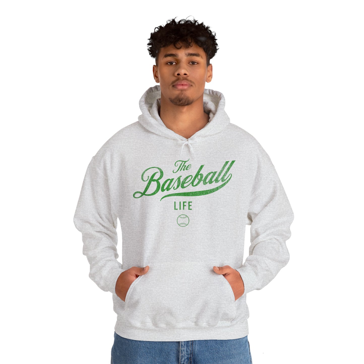 The Baseball Life Hoodie_Green Print