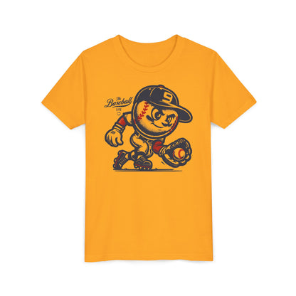 Youth Mr. Baseball Mascot Fielding T-Shirt