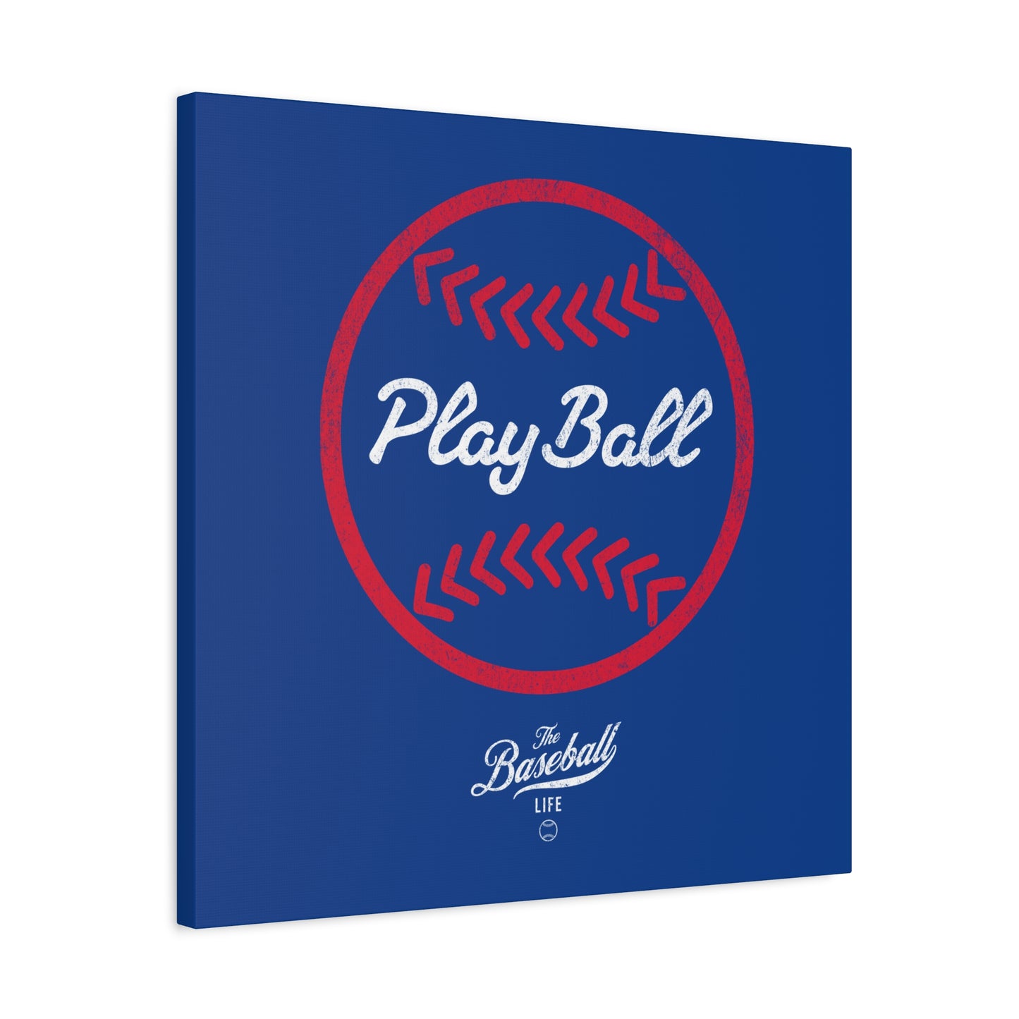 Play Ball Graphic Baseball Wall Art Canvas_Royal Blue