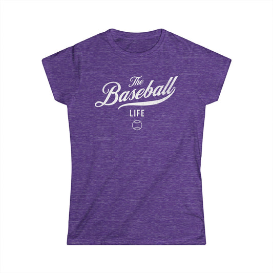 The Baseball Life Classic Script Tee_Women's_White Print