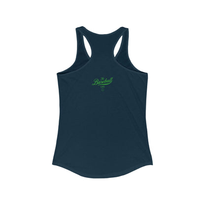 The Baseball Life Classic Script Tank_Green Print