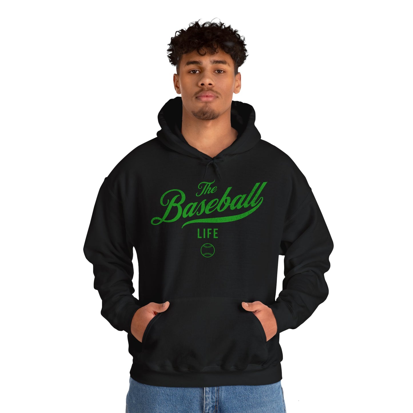 The Baseball Life Hoodie_Green Print