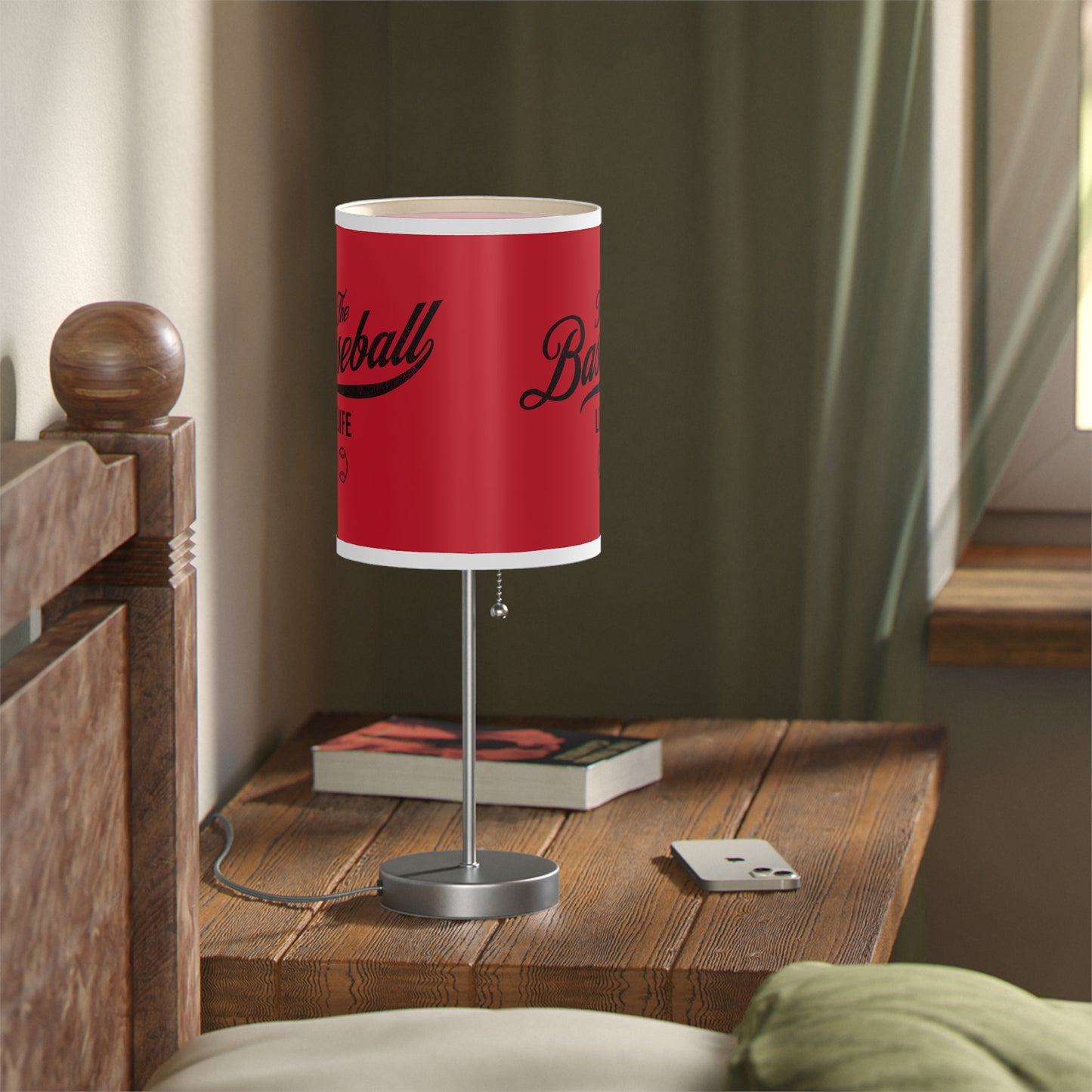 Table Lamp_Red w Black Print
