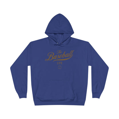 The Baseball Life Hoodie w/Grommets_Old Gold Print