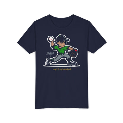 Youth Baseball T-Shirt_My Life is Baseball (Green)