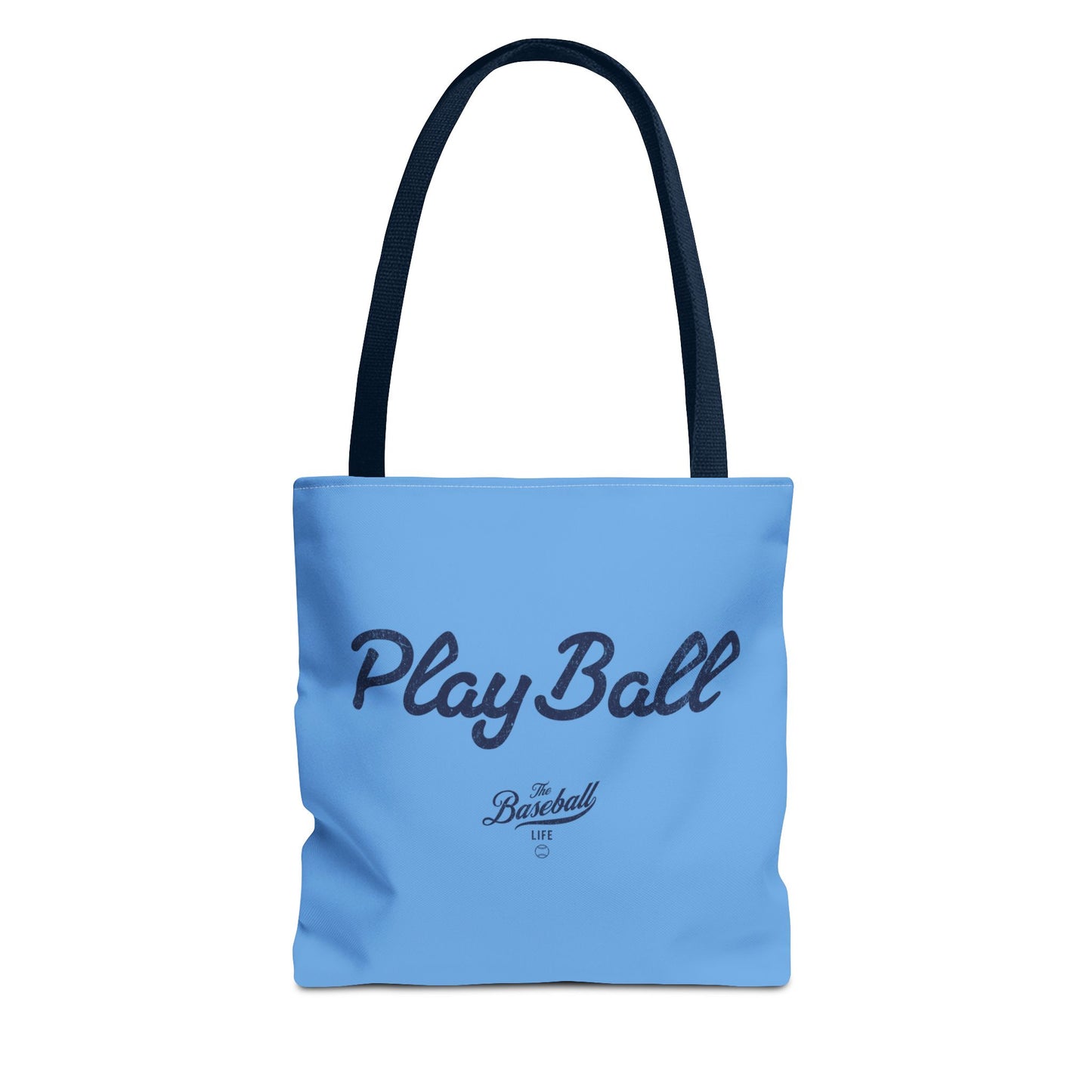 Play Ball Tote Bag_Carolina Blue with Navy Print
