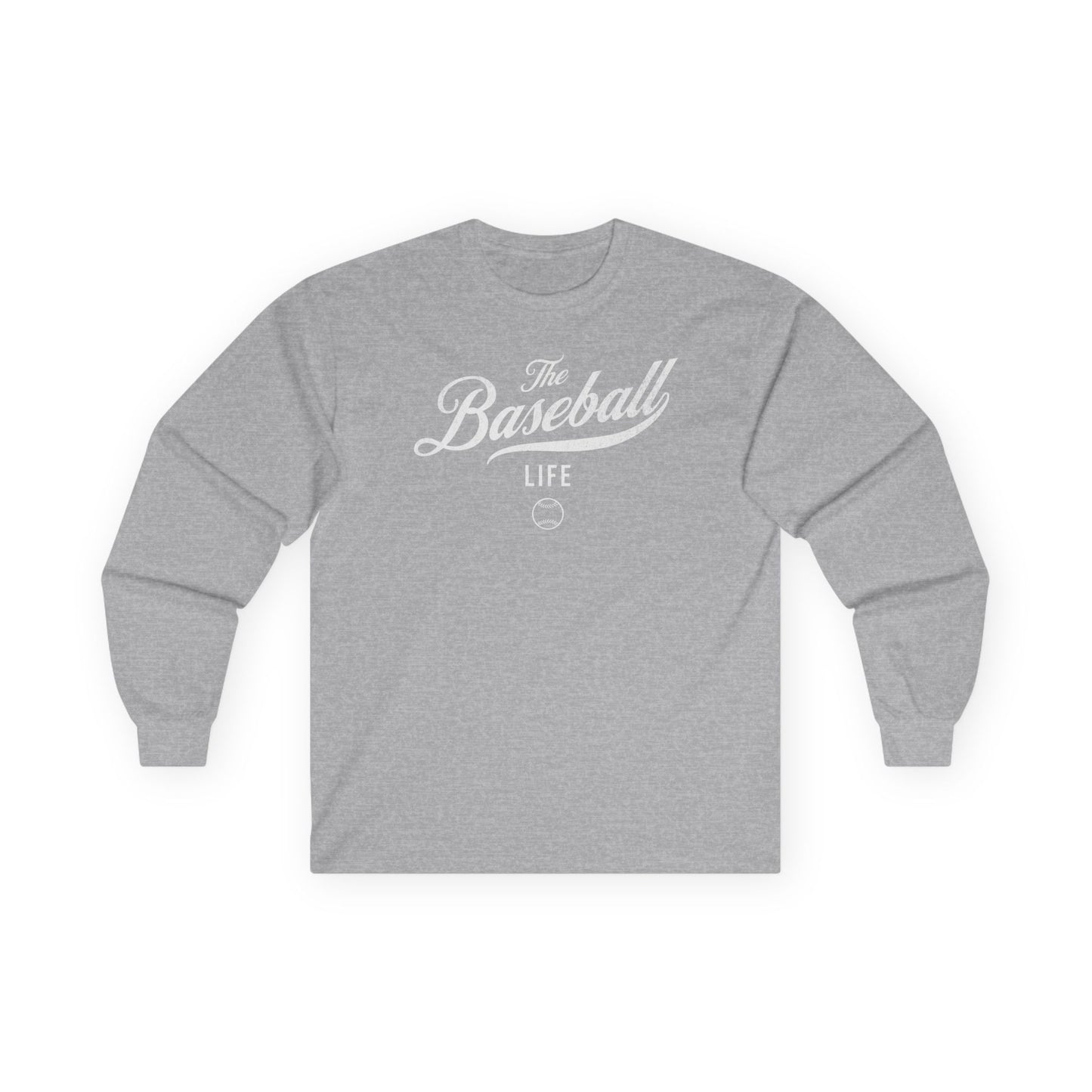 The Baseball Life Long Sleeve T-Shirt_White Print
