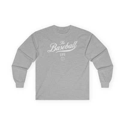 The Baseball Life Long Sleeve T-Shirt_White Print