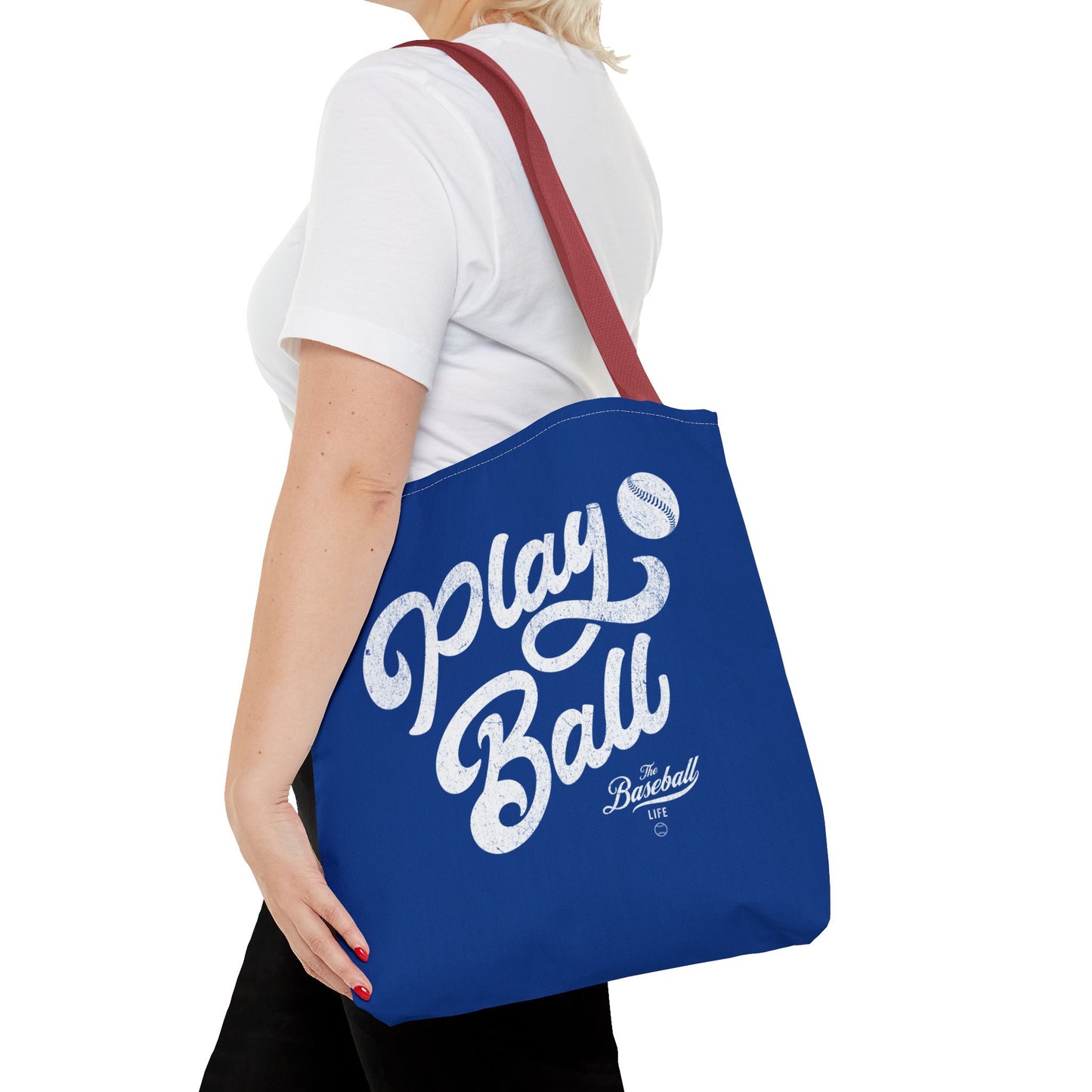 Play Ball Script Tote Bag_Royal Blue