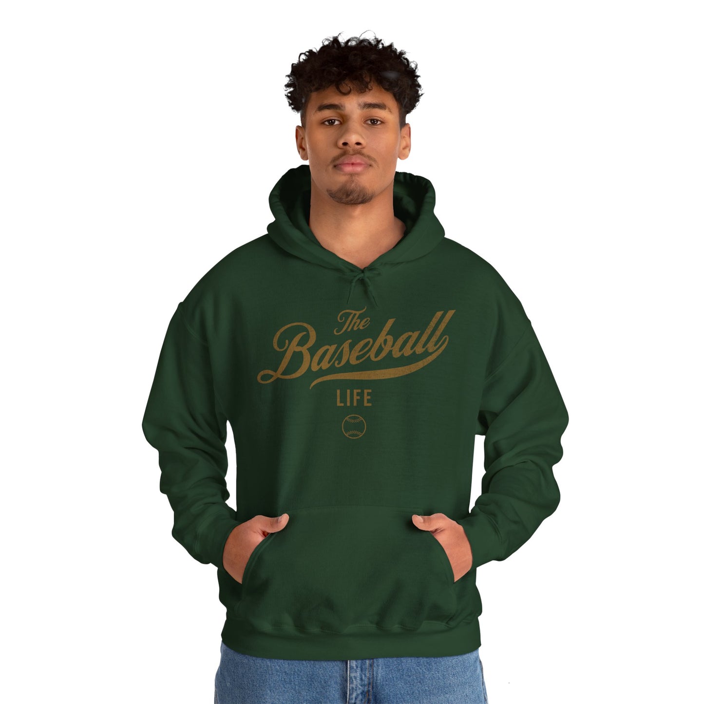 The Baseball Life Hoodie_Old Gold Print