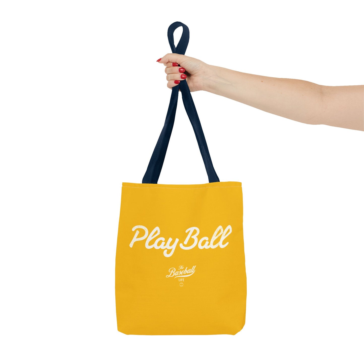 Play Ball Tote Bag_Yellow Gold with White Print