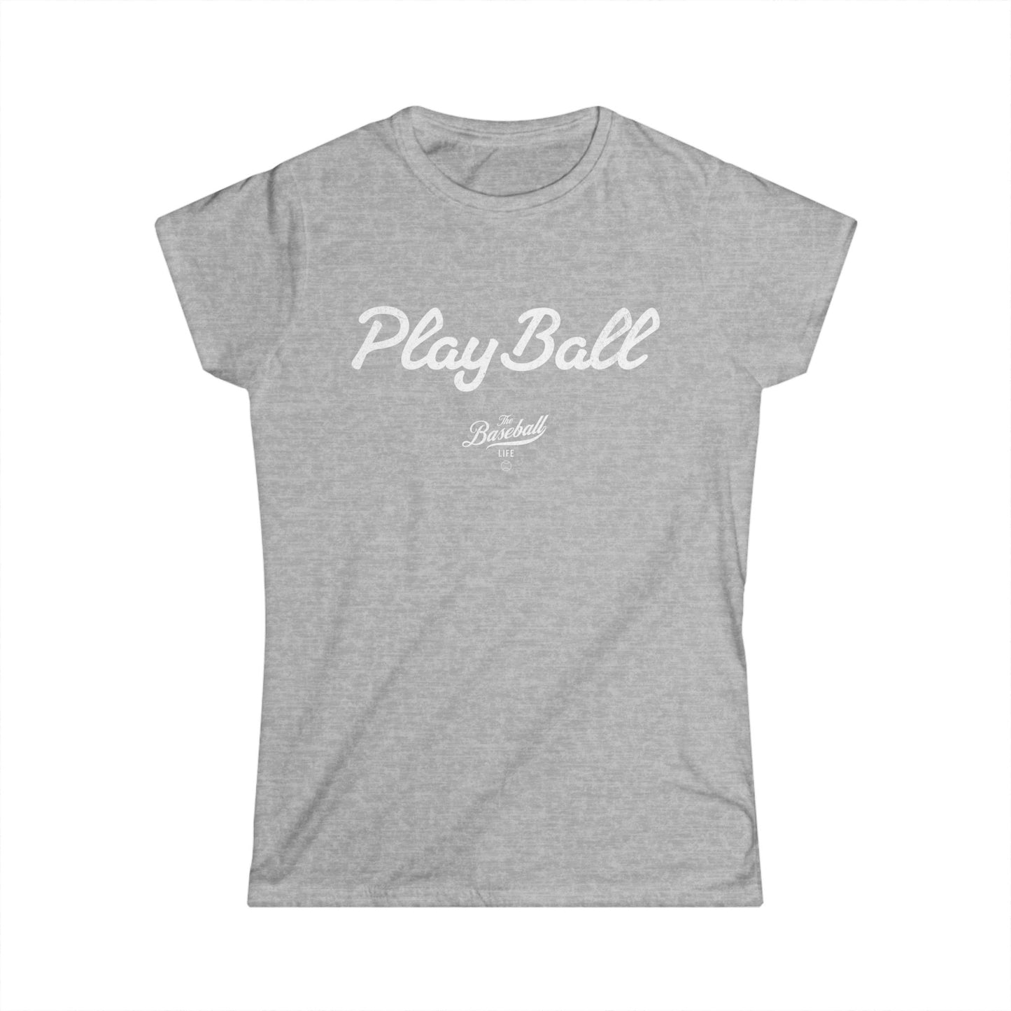 Women's Play Ball Baseball T-Shirt - White Print