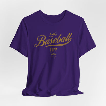 The Baseball Life Classic Script T-Shirt _Old Gold Print