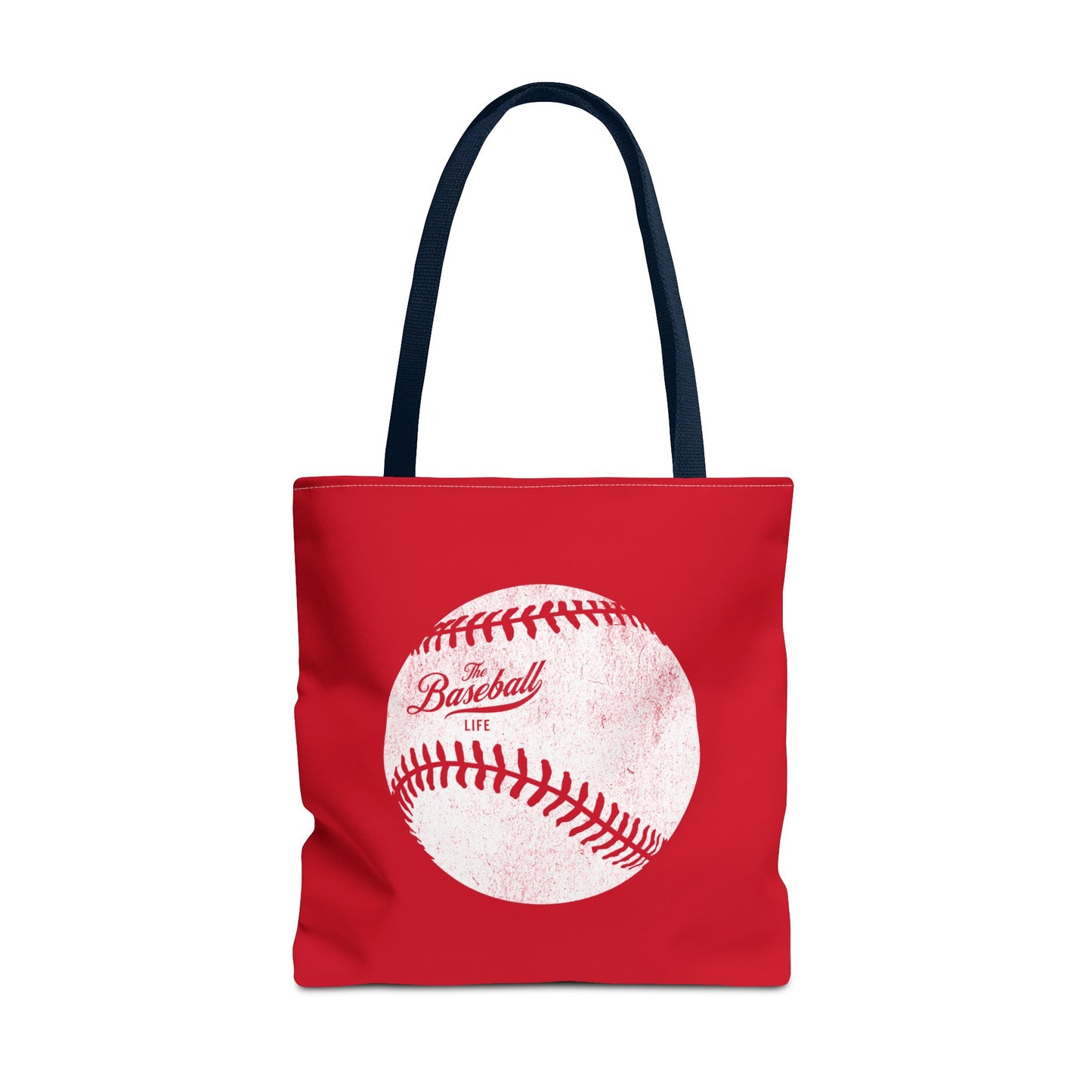 Weathered Baseball Tote Bag_Red