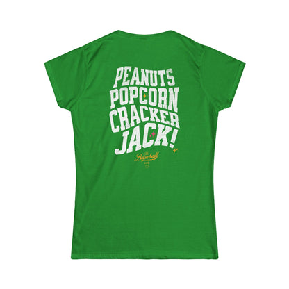 Women's Peanuts Popcorn Crackerjack Baseball T-Shirt