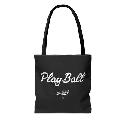 Play Ball Tote Bag_Black with White Print