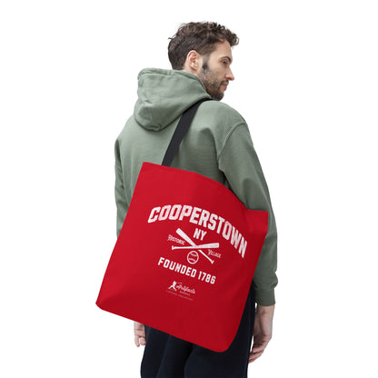 Cooperstown, NY Tote Bag_Red w White Print