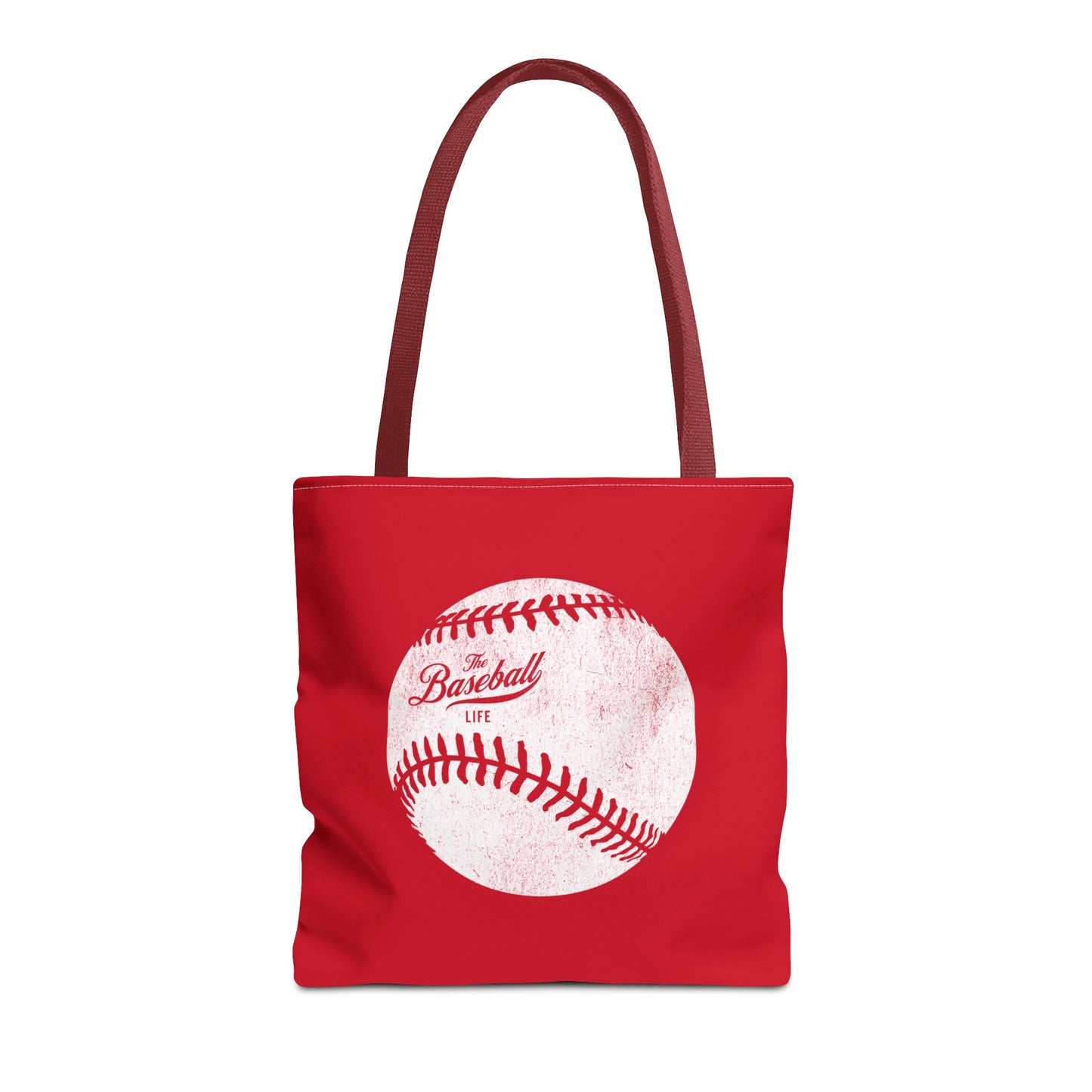 Weathered Baseball Tote Bag_Red