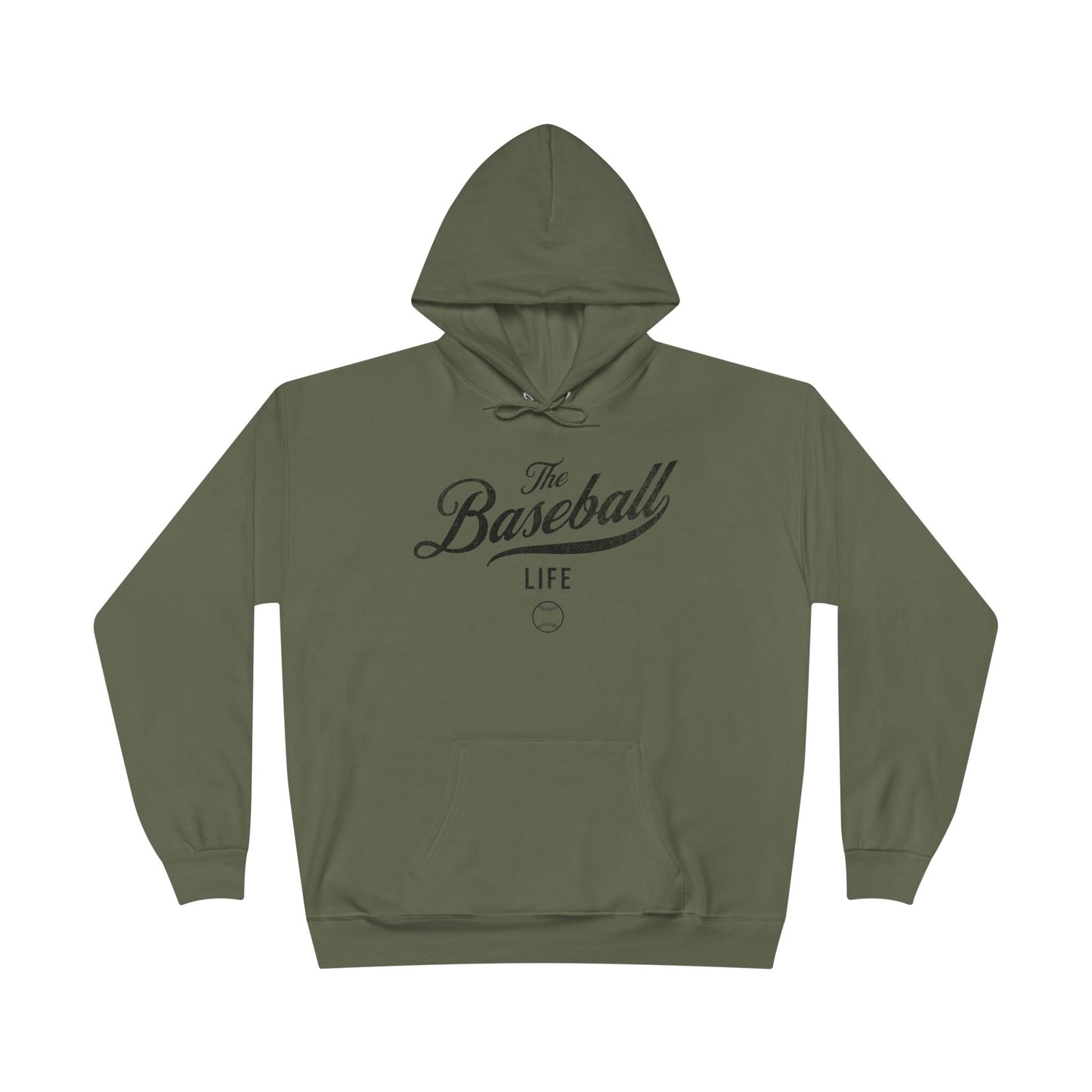 The Baseball Life Hoodie w/Grommets_Black Print