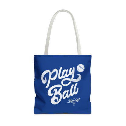 Play Ball Script Tote Bag_Royal Blue